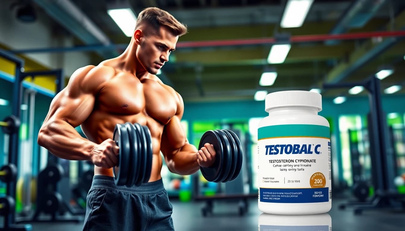 Testobal C Testosteron Cypionate fördert Fitness und Vitalität im modernen Fitnessstudio.