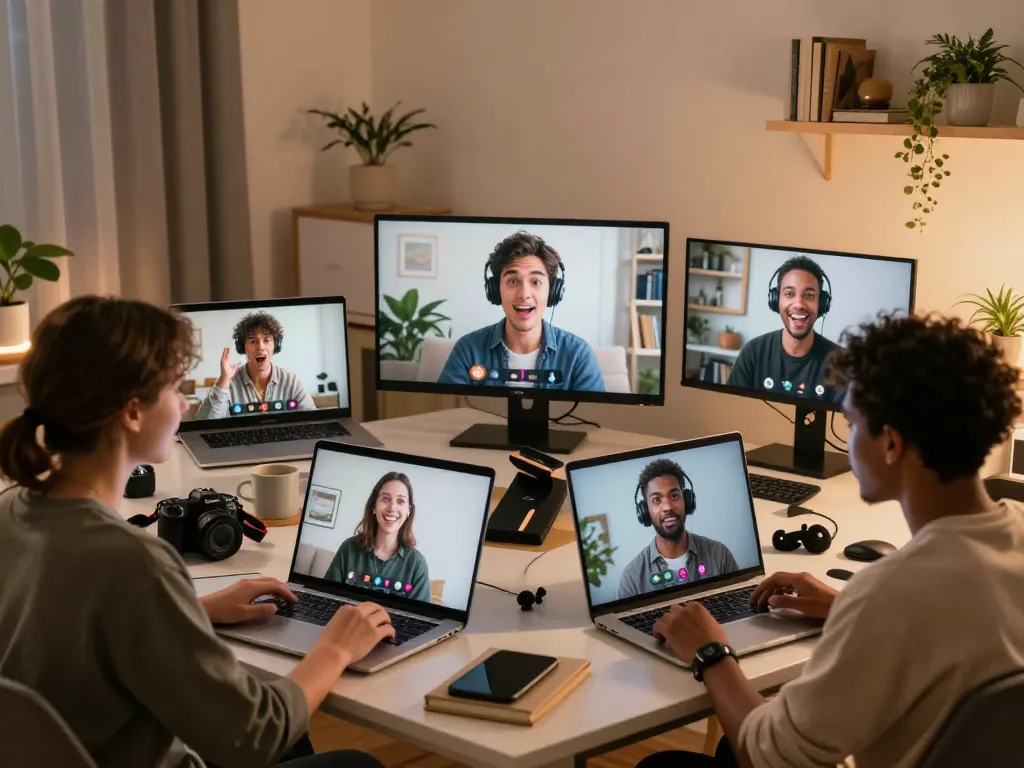 A diverse group of users exploring character ai nsfw interactions with personalized avatars in cozy home settings.