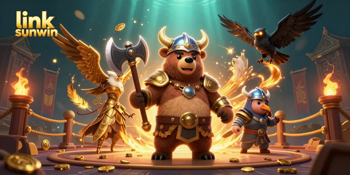 Join the excitement of link sunwin with Viking-themed characters and thrilling casino elements.