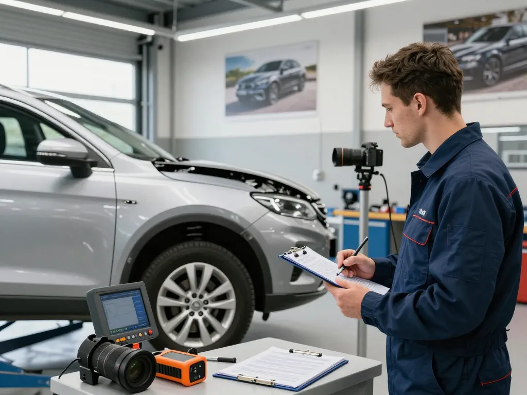 Kfz Sachverständiger Bonn bewertet Fahrzeugschäden in einem professionellen Automobilumfeld