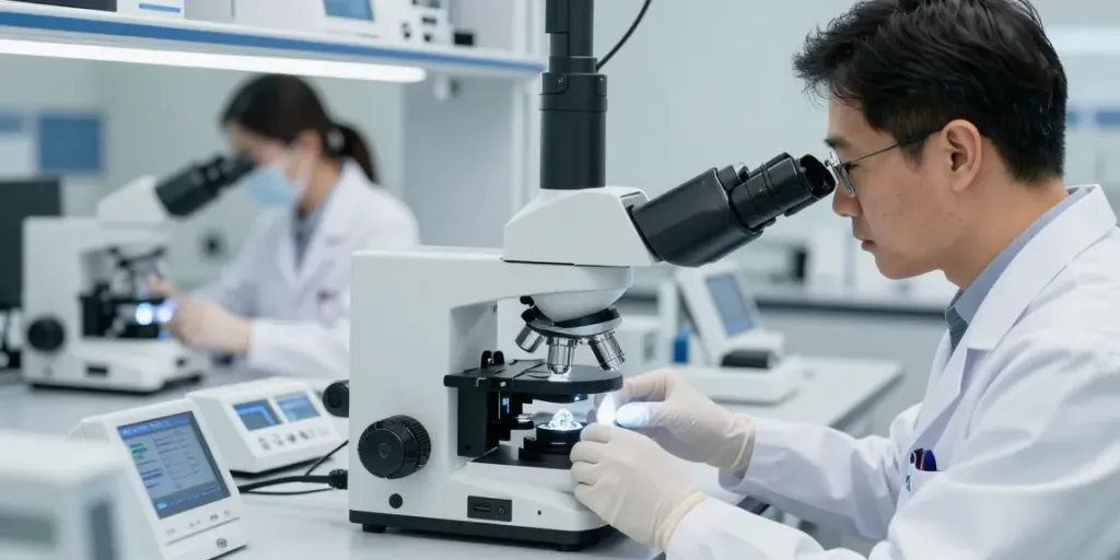 Labordiamanten kaufen in einem modernen Labor mit Fachleuten.