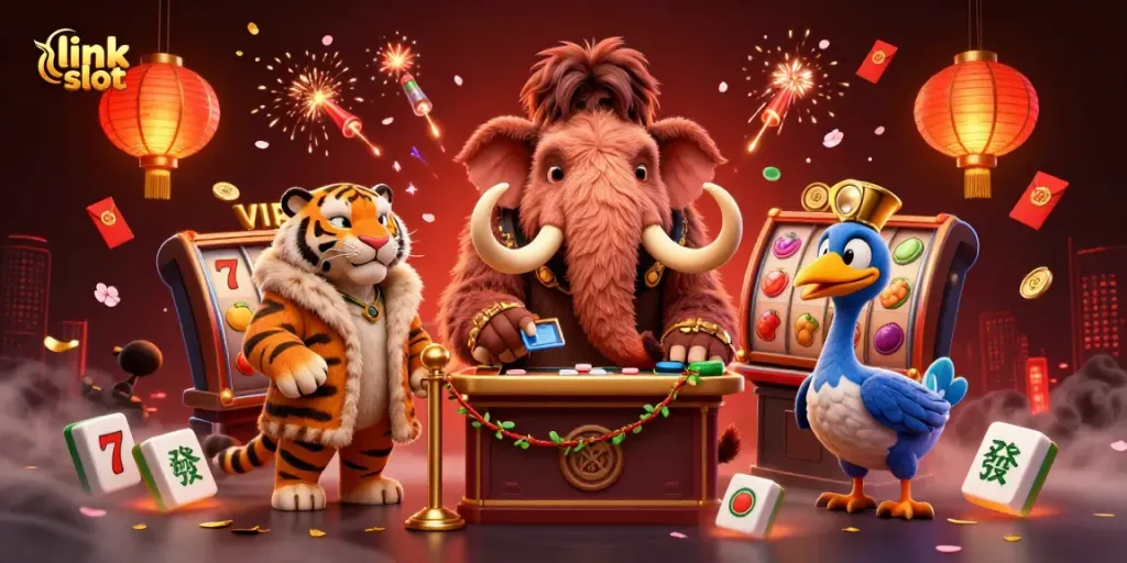 Experience the excitement at link slot with captivating casino bouncers and vibrant game elements.
