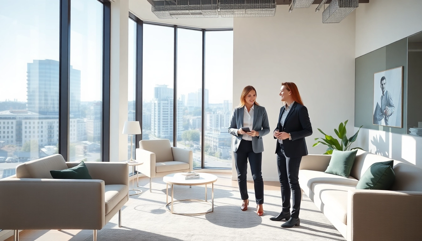 Immobilienmakler Frankfurt Riedberg berät einen Kunden in einem modernen Büroumfeld.