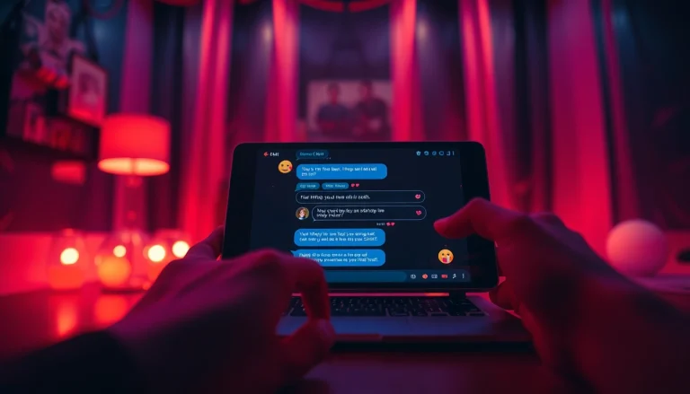 Engaging NSFW chat conversation on a sleek device in an intimate setting.