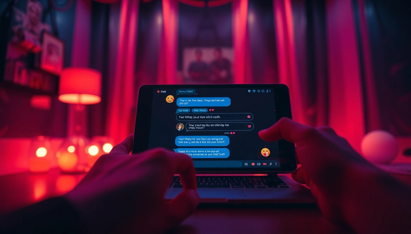 Engaging NSFW chat conversation on a sleek device in an intimate setting.