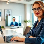 Headhunter Schweiz vermittelt Kandidaten in professionellem Umfeld mit modernem Büro.