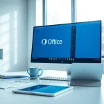 Microsoft Office 2024 Pro Plus deutsch auf einem modernen Arbeitsplatz mit klarer Ansicht.