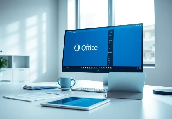 Microsoft Office 2024 Pro Plus deutsch auf einem modernen Arbeitsplatz mit klarer Ansicht.