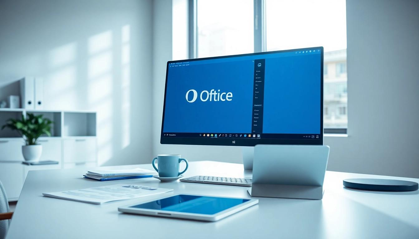 Microsoft Office 2024 Pro Plus deutsch auf einem modernen Arbeitsplatz mit klarer Ansicht.