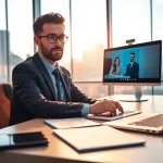 Headhunter Ingenieure im professionellen Umfeld, um mit Kunden zu kommunizieren