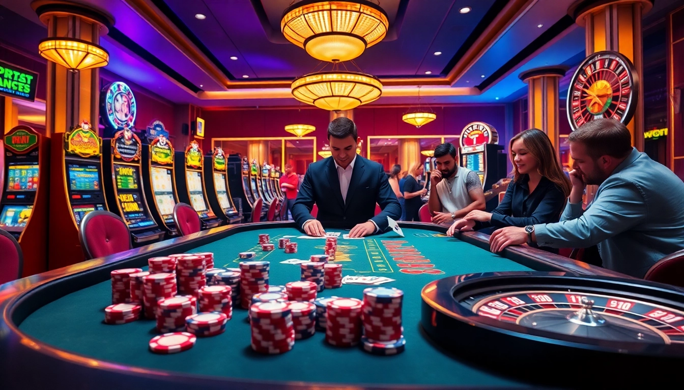 Players celebrate a thrilling win at a luxurious casino featuring the excitement of 7m gameplay.